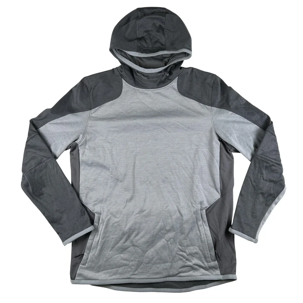 Under Armour Hoodie Mens Large Gray ColdGear Fitted Zip Pocket Fleece Pullover